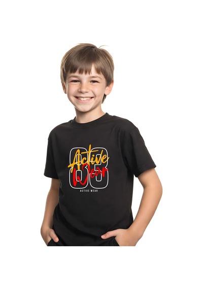 Panios Kids 3lü Yuvarlak Yaka Çocuk Baskılı Kısa Kollu T-shirt Çok Renkli