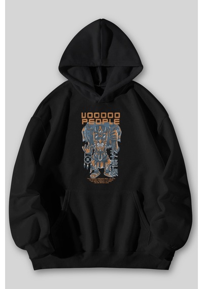 Harmandar Voodoo People Baskılı Unisex Siyah Gri Kanguru Cepli Kapüşonlu Sweatshirt Hoodie SiYAH Harmandar Voodoo People Baskılı Unisex Siyah Gri Kanguru Cepli Kapüşonlu Sweatshirt Hoodie SiYAH