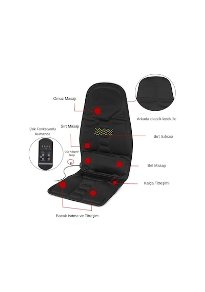Isıtmalı Masaj Minderi Kumandalı Ev,ofis,araç Uyumlu Ergonomik Titreşimli Masaj Pedi Diğer