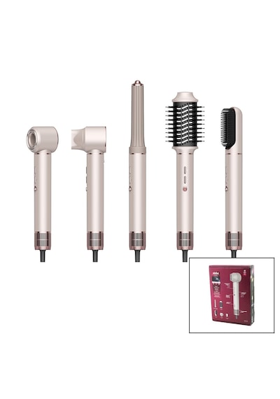 Go İthalat Rose Gold Air Brush 5in1 Bukle-hacimle-düzleştir-2-fırça Saç Kurutma - Şekil Makinesi 130