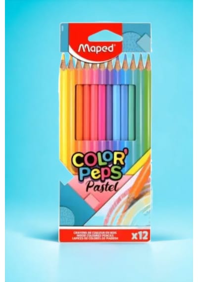 12 Pastel Renk Kuru Boya Boya Kalemi Seti Color Peps Pastel Renk 12 Li Çok Renkli