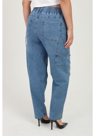 Zanessi Fashıon Büyük Beden Yüksek Bel Taş Detaylı Likralı Denim Mom Fit Kadın Pantolon Mavi Zanessi Fashıon Büyük Beden Yüksek Bel Taş Detaylı Likralı Denim Mom Fit Kadın Pantolon Mavi