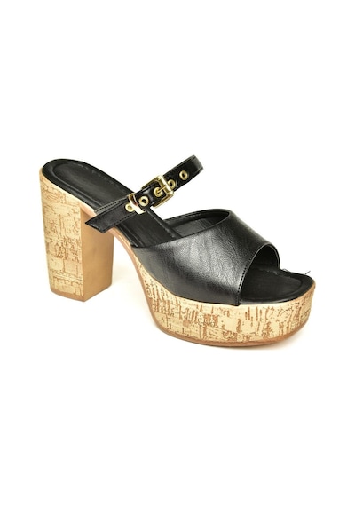 Fox Shoes U996254409 Siyah Platform Kalın Topuklu Kadın Ayakkabı Siyah