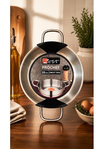 Zest Prochef Paslanmaz Çelik Yumurta Sahanı Gri