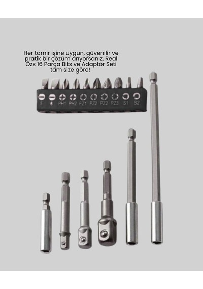 16 Parça Usta İşçilik Bits Takımı Vida Sökme Takma Set 72136489