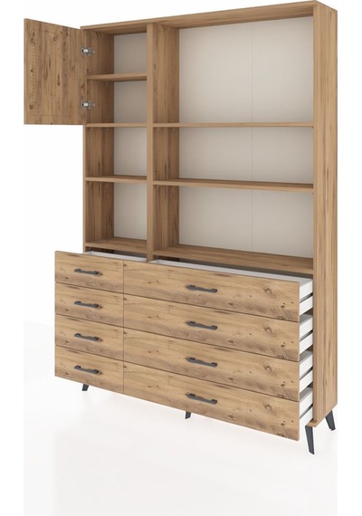 Arges Dolap 7 Raflı 8 Çekmeceli Tek Kapaklı 132x30x195 Çam-çam/çam Atlas Çam/atlas Çam Arges Dolap 7 Raflı 8 Çekmeceli Tek Kapaklı 132x30x195 Çam-çam/çam Atlas Çam/atlas Çam