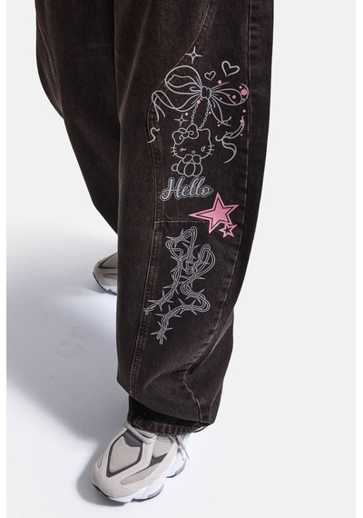 Kadın Koyu Kot 2w6-161 Barrel Fit Özel Tasarım Denim Jean Füme