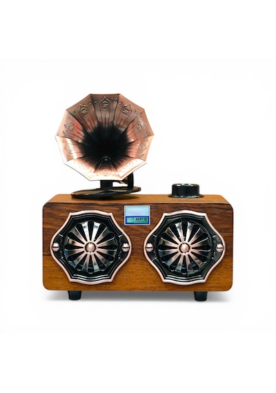 Rt-744a Nostaljik Ahşap Gramafon Radyo,bluetooth Özellikli Trend Nostalji Radyo