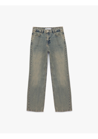 Koton Pamuklu Düz Kesim Düz Paça Jean Pantolon - Straight Jeans Green Cast 6wal40006md Yeşil Koton Pamuklu Düz Kesim Düz Paça Jean Pantolon - Straight Jeans Green Cast 6wal40006md Yeşil