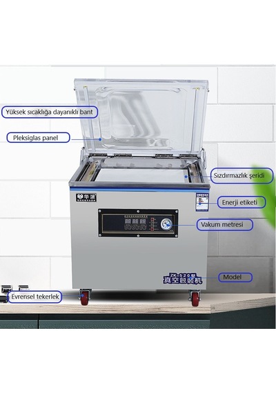 Kan-Tar ZK-520 Çift Çene Tekerlekli Vakum Paketleme Makinesi