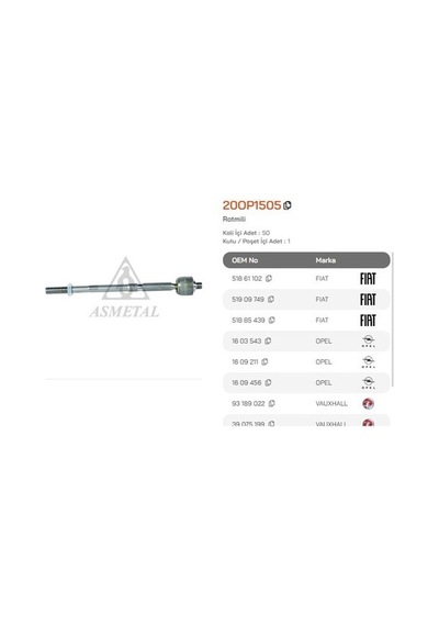 Asmetal 20op1505 Rotmili Grande Punto Corsa D 05 1609211