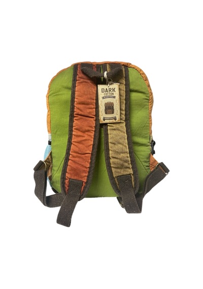 Dark Cotton Kaliteli Vintage Salaş Yıkama Kumaş Disayn Günlük Gezi Okul Sırt Çantası 30cmx40cm Sarı - Siyah