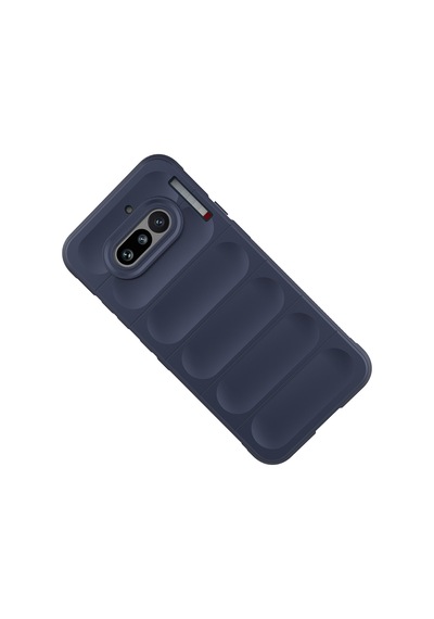 Nothing Phone 4a Kılıf Esnek Tpu Oyuklu Arka Yüzey Tasarımlı Etnik Silikon Kapak Lacivert