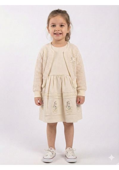 Xo Kids Kız Çocuk Elbise + Bolero 2-5 Yaş 52122 Bej Xo Kids Kız Çocuk Elbise + Bolero 2-5 Yaş 52122 Bej