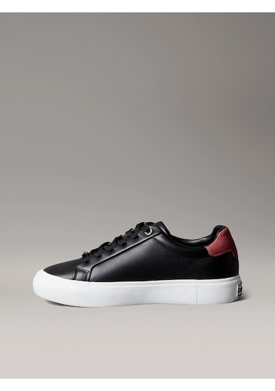 Calvin Klein Vulc Bağcıklı Deri Ve Hareli Kadın Siyah Sneaker Hw0hw02747-0gk Siyah