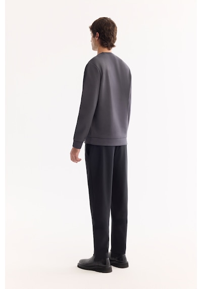 Avva Erkek Antrasit Bisiklet Yaka Pamuklu Bi-stretch Regular Fit Sweatshirt A52y1271