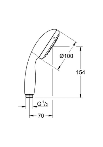 Grohe Vitalio Go 100 Quickfix El Duşu / 1 Akışlı / Düşmeye Dayanıklı /kireç Önleyici Sistem / Duş Başlığı