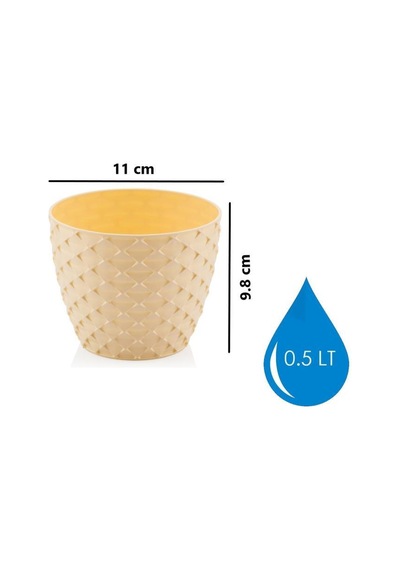 Omnipazar So-kap1 Kapadokya Dekoratif Plastik Saksı 0.5 Litre No 1 Sarı