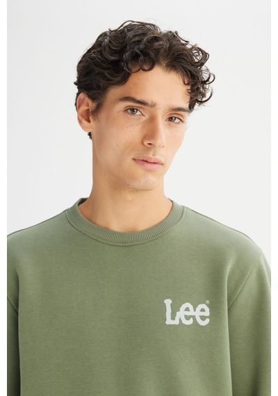 Lee Regular Fit Normal Kesim Bisiklet Yaka İçi Polarlı Yeşil Sweatshirt
