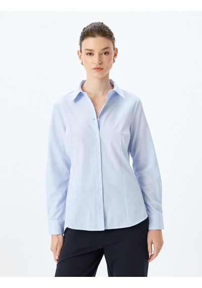 Koton Klasik Yaka Uzun Kollu Slim Fit Gömlek Mavi Çizgili 5sak60041uw Mavi Çizgili Koton Klasik Yaka Uzun Kollu Slim Fit Gömlek Mavi Çizgili 5sak60041uw Mavi Çizgili