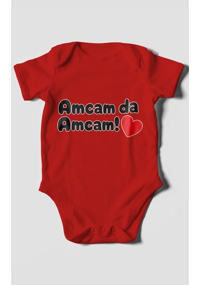 Morivokids Amcam Da Amcam Kısa Kollu Bebek Body %100 Pamuk Kırmızı
