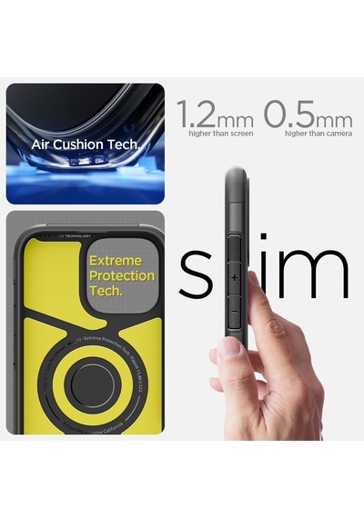 İphone 16 Plus İle Uyumlu Magsafe Kılıf Slim Armor Mag Fit Black - Acs08098