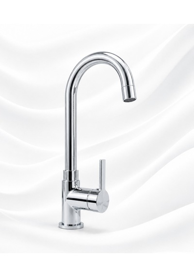 Krom Lüx Gövde Premium Banyo Lavabo Bataryası Çift Su Girişli Batarya