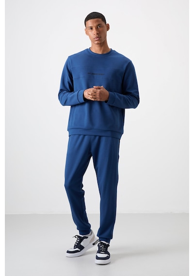 Tommy Life Parlament Pamuklu Kalın Yumuşak Dokulu Comfort Fit Baskılı Erkek Eşofman Takım - 85253 Mavi Tommy Life Parlament Pamuklu Kalın Yumuşak Dokulu Comfort Fit Baskılı Erkek Eşofman Takım - 85253 Mavi