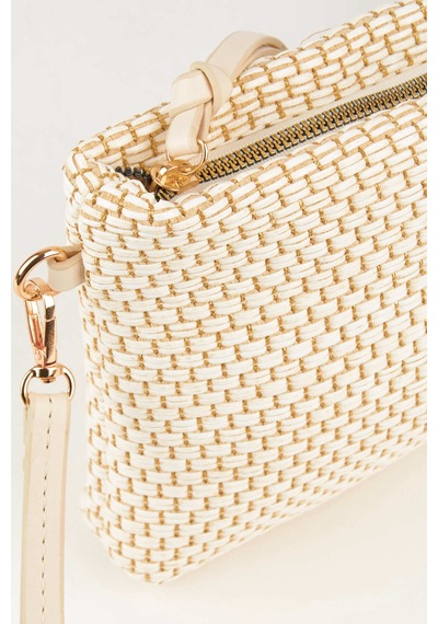Vivaq Kadın Bellis Hasır Krem Astarlı Suni Deri Bilek Askılı Portföy El Ve Clutch Çanta