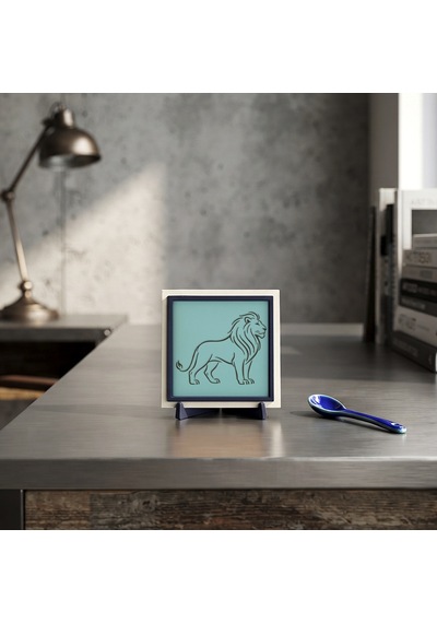 Aslan Simgeli Çağdaş Tasarım Masaüstü Obje, Ev Ve Ofisiniz İçin Modern Ve Estetik Bir Dekor 10x10 Cm