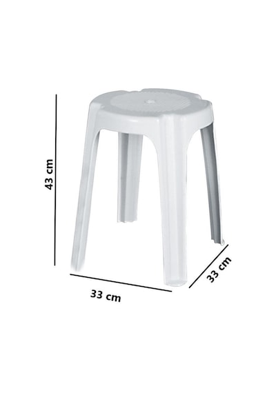 Omnipazar Sy-4640 Plastik Tabure Büyük Boy 4'lü Set Beyaz