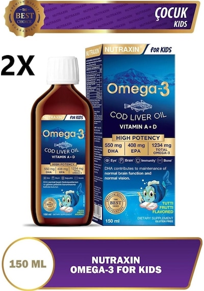 Omega 3 Balık Yağı 150 Ml Tutti Frutti 2 Adet