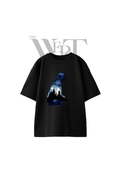Thewert Harry Potter Hogwarts Tasarım Baskılı Ünisex Siyah Oversize T-shirt