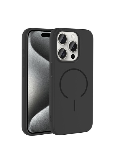 Zore İphone 15 Pro Kılıf M-safe Şarj Özellikli Nvth Meta Kapak - Siyah