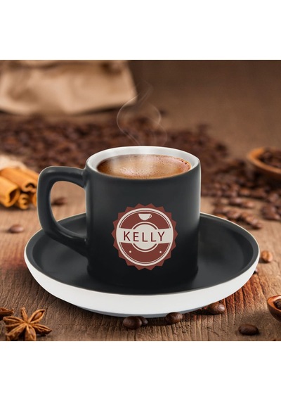 Bk Gift Kişiye Özel Coffe Tasarımlı Siyah Renk Türk Kahvesi Fincanı-5, Arkadaşa Hediye, Sevgiliye Hediye, Yıl Dönümü Hediyesi Kobitmeyen137762 Bk Gift