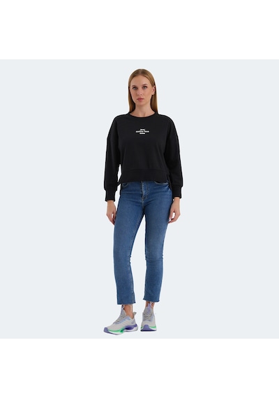 Slazenger VITAL Oversize Kadın Oversıze Siyah Sweatshirt