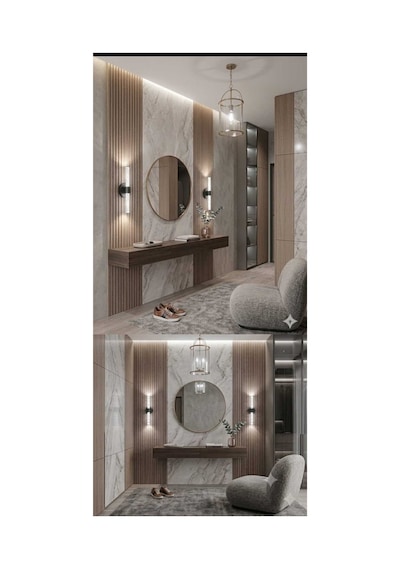 Bubbleflux Medium 40 Cm Modern Tasarım Led Aplik - Duvar Lambası - Antrasit Gri - Elektrikli - Beyaz Led Antrasit