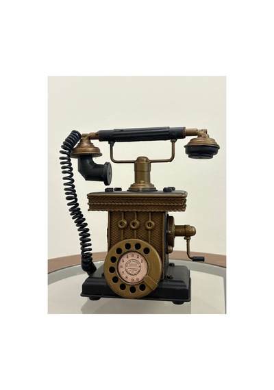 Retro Eskitme Telefon Tasarımlı Dekoratif Metal Kumbara