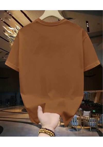 Kozia Outdoors Malkoçbey Houston Baskılı Oversize Unisex Basic T-sihirt Kahverengi