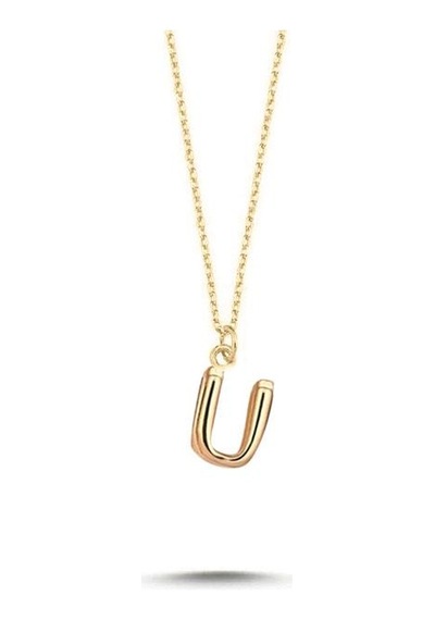 14 Ayar Altın Ü Harfli Kolye N11.4314