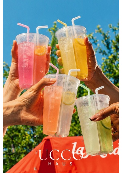 Çift Hazneli 2'li Set Pinterest İçecek Bardağı 700 Ml 350+350 Ml - Limonata Kola Kokteyl Soğuk Kahve Meşrubat Bardağı Şeffaf