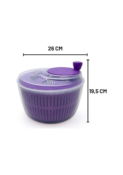 Salata Kurutucu & Sebze Kurutucu 5 Litre Geniş Hacimli Salata Kurutucu Mor Genel