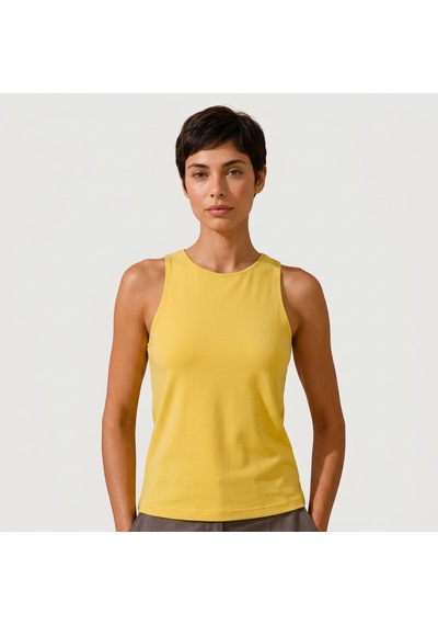 Bonbon Kadın Basic Kolsuz İçi Yarım Astarlı Tshirt Bb2538 Koyu Sarı