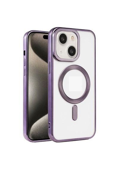 Apple Uyumlu iPhone 15 Kılıf Pütür Dizayn Magsafe Şeffaf Krns Case