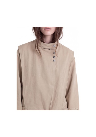 Lcw Modest Haki Dik Yaka Oversize Kadın Yağmurluk