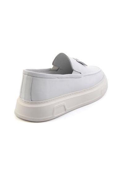 Bambi Beyaz Leather Erkek Loafer Ayakkabı E01080107603 Beyaz
