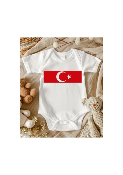Lupi Ay Yıldızlı Taraftar % 100 Pamuk Bebek Zıbın ekru