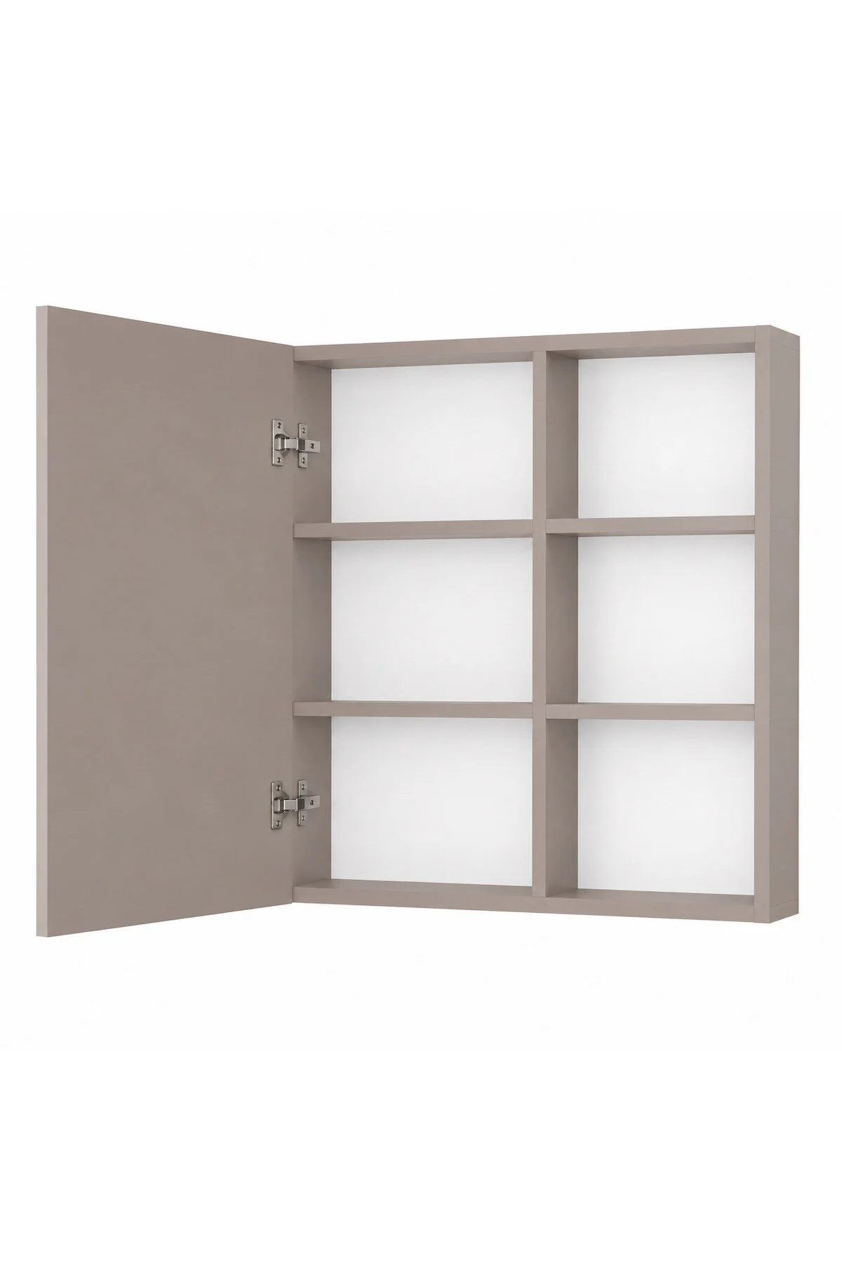 Dalin Tek Kapak Aynalı Banyo Dolabı Raflı Mdf Kahverengi Krem