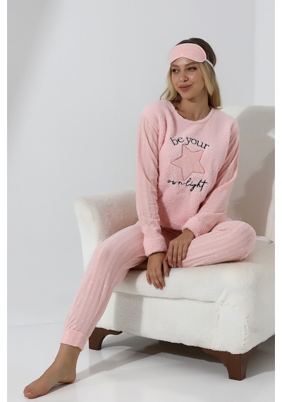 Wordex Fawn 5018 Peluş Welsoft Polar Kışlık Yıldızlı Yumoş Kadın Pijama Takımı Toz Pembe Wordex Fawn 5018 Peluş Welsoft Polar Kışlık Yıldızlı Yumoş Kadın Pijama Takımı Toz Pembe