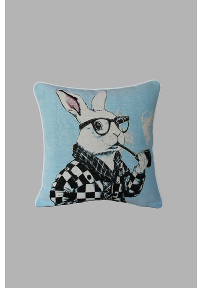 Kırlent Kılıfı Goblen Dokuma Kumaş - 45x45cm Çift Taraflı Biyeli Dekoratif Kırlent Kılıfı - Vs-364 Çok Renkli